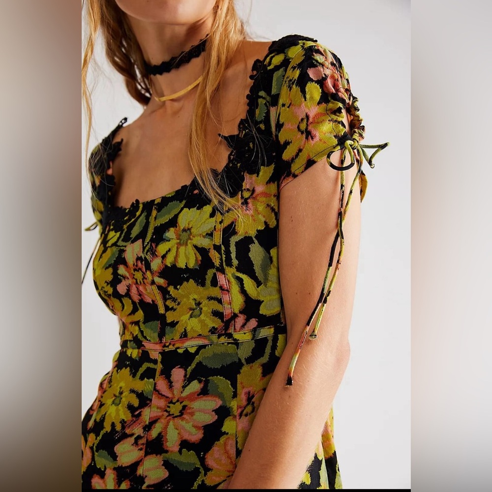 Free people Pippa Floral lace Midi  Dress M - Picture 5 of 14